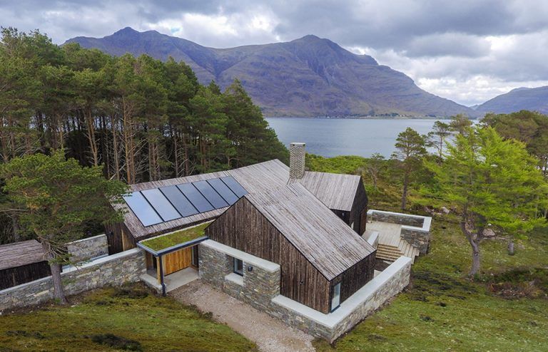 Off-grid solar system with battery storage providing reliable electricity for a remote property in Scotland.