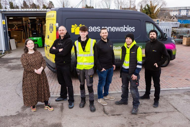 A group of people gather round a van as Scottish Apprenticeship Awards Finalist 2026